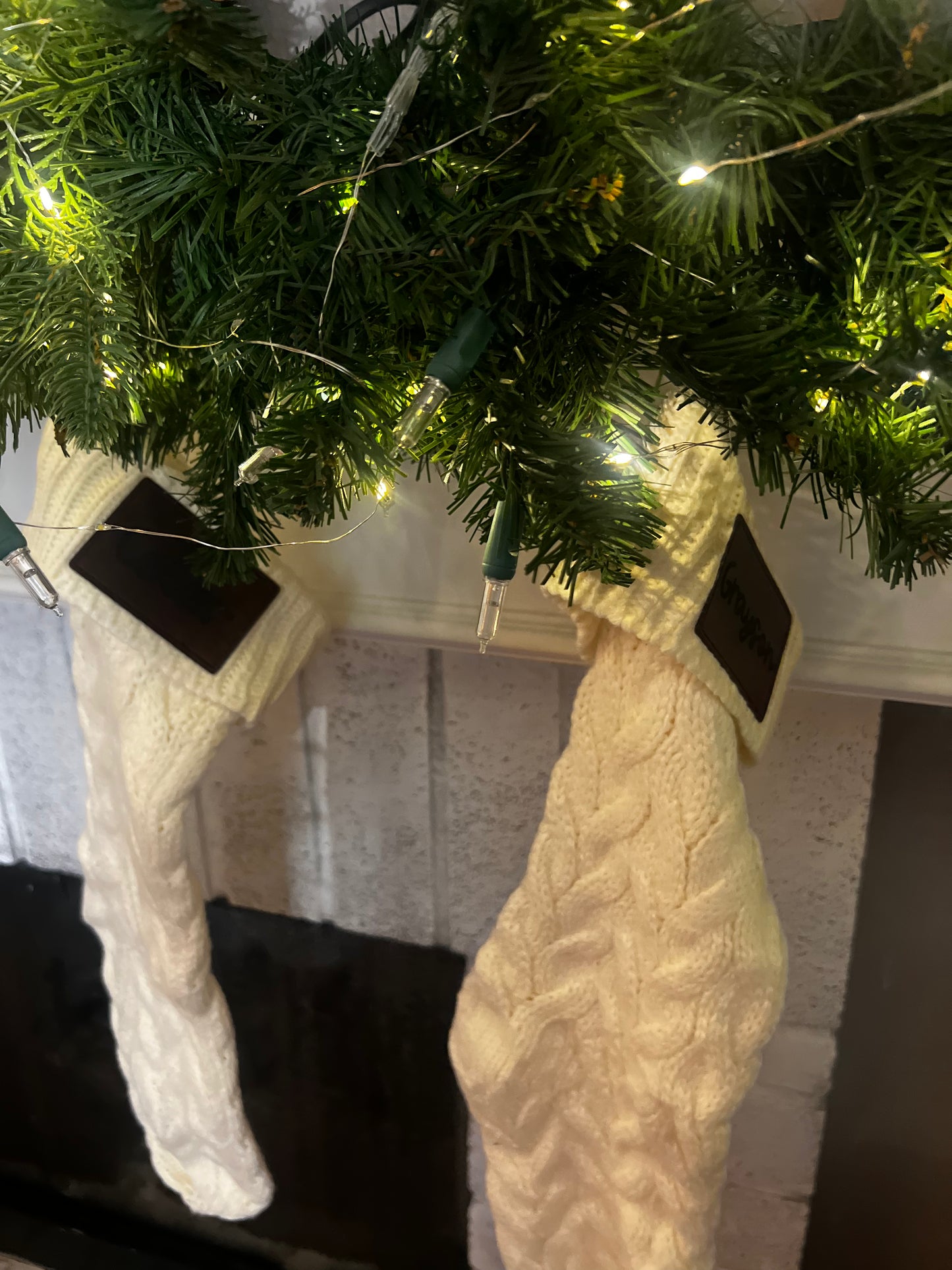 Stockings with Leather Patches
