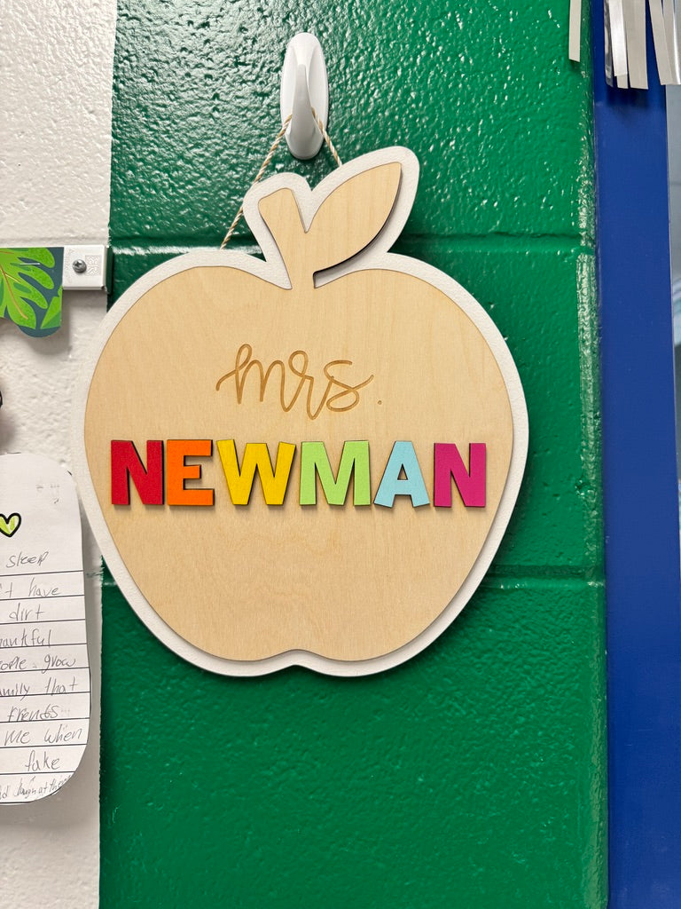 Personalized Teacher Apple Sign