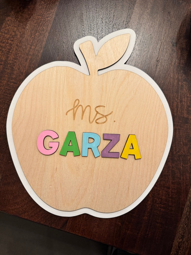 Personalized Teacher Apple Sign