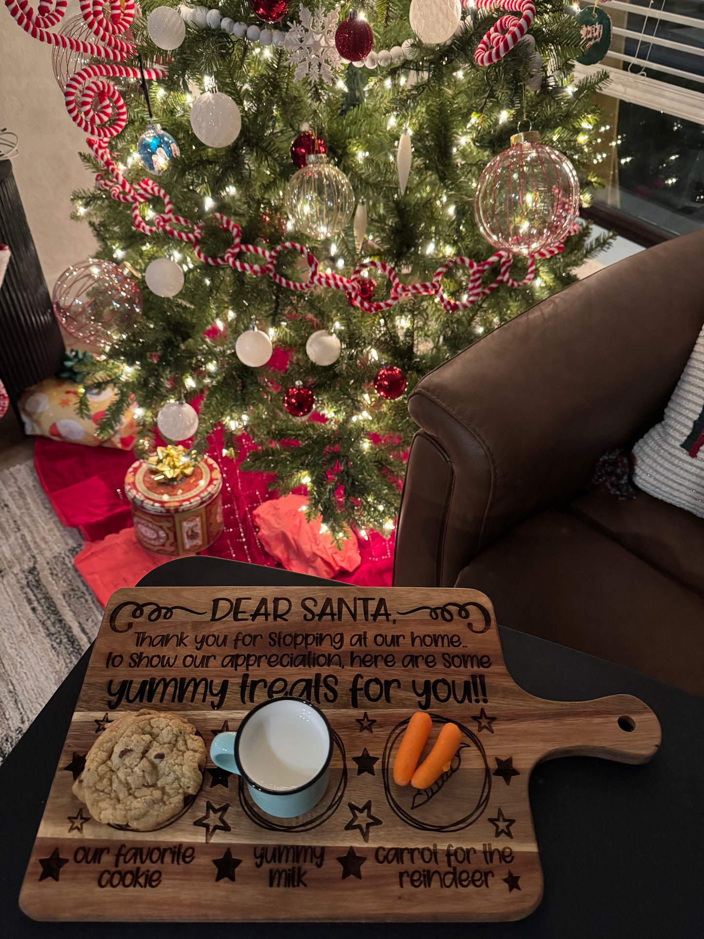 Santa's Milk and Cookies Cutting Board