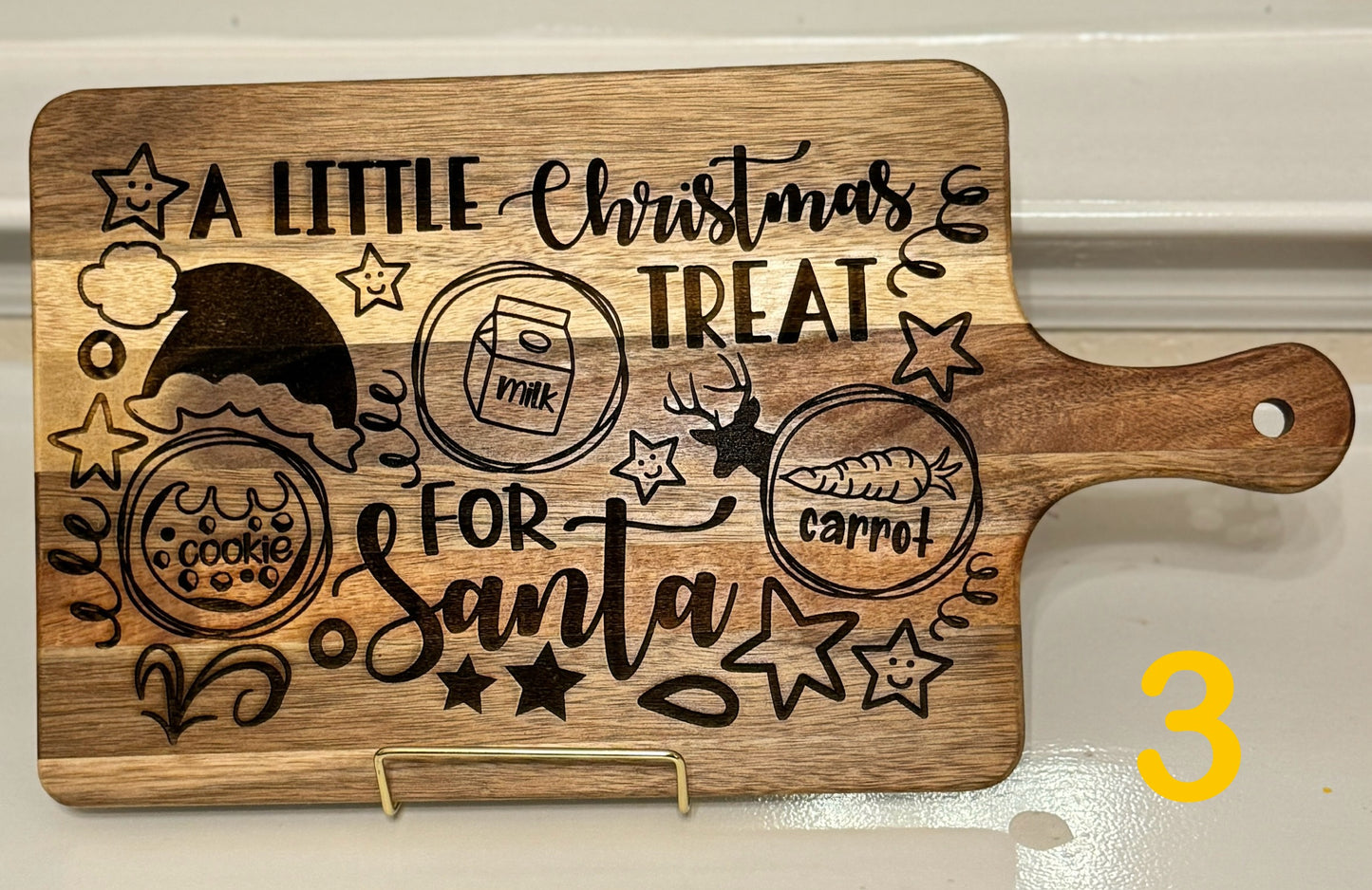 Santa's Milk and Cookies Cutting Board