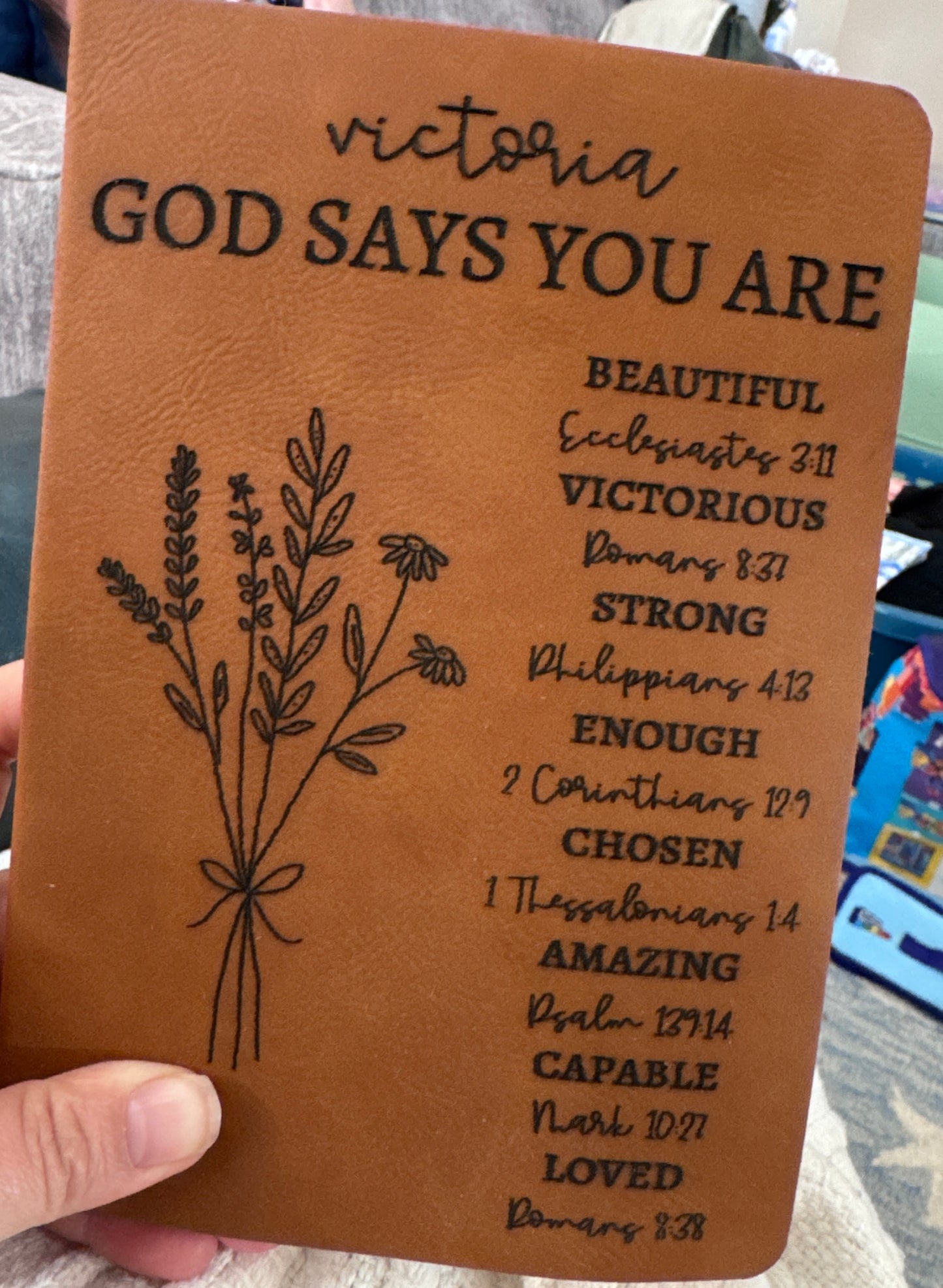 God Says Personalized Leather Journal