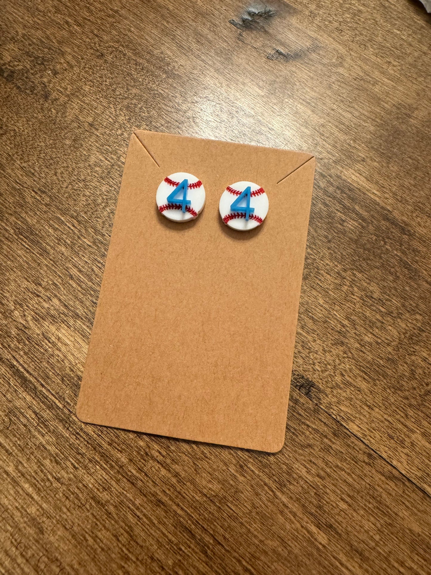 Acrylic Baseball Stud Earrings