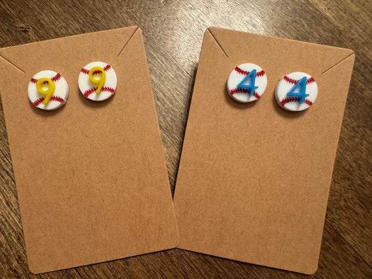 Acrylic Baseball Stud Earrings