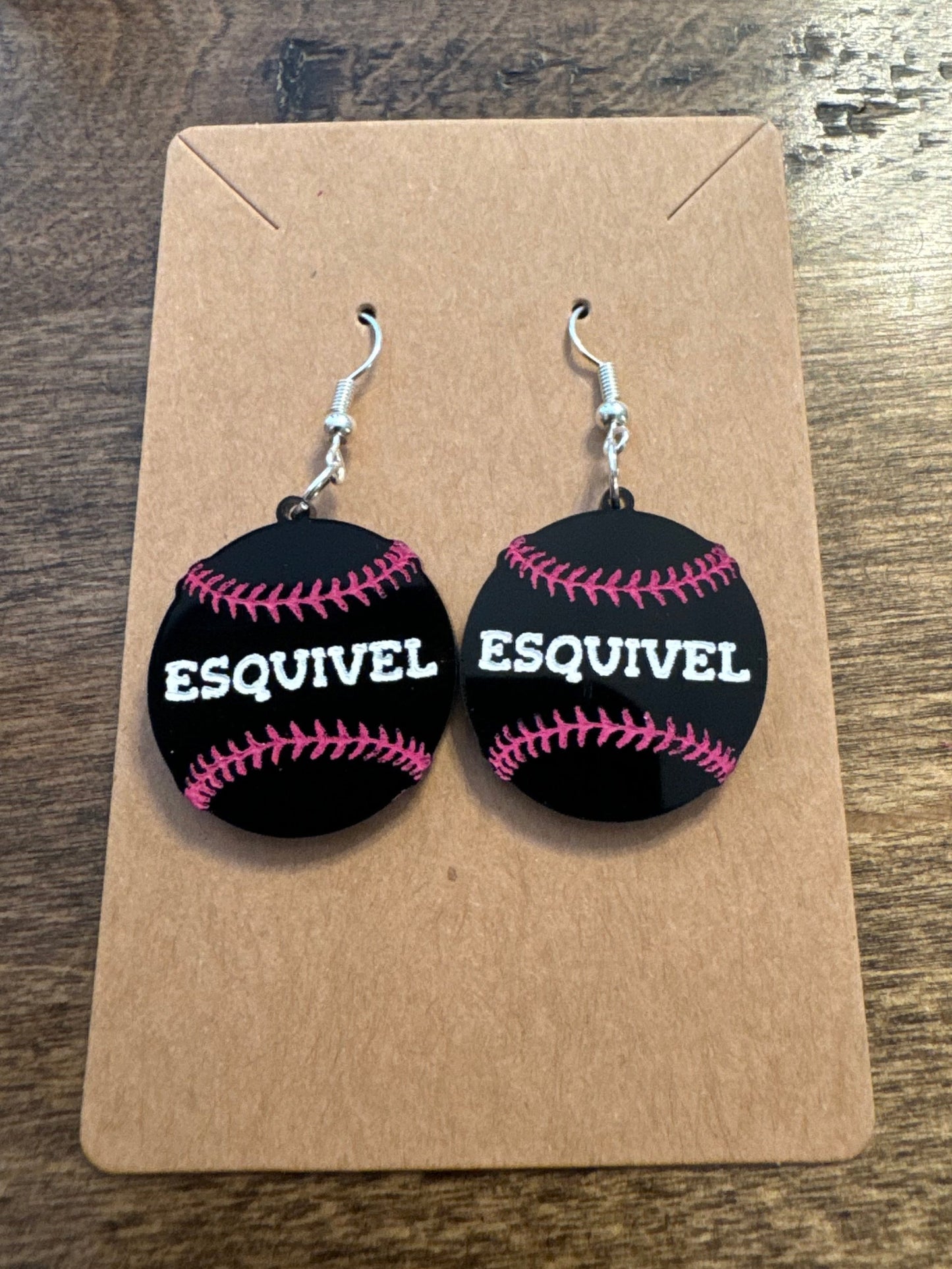 Acrylic Baseball Dangle Earrings