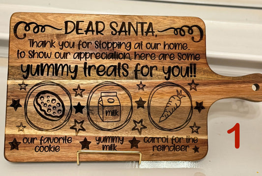 Santa's Milk and Cookies Cutting Board